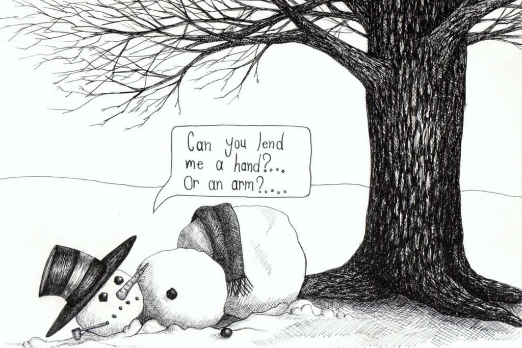 7 Kiss-Ass Happy New Year Wishes to the Boss: Snowman has fallen, and he can't get up! Can you lend me an arm?