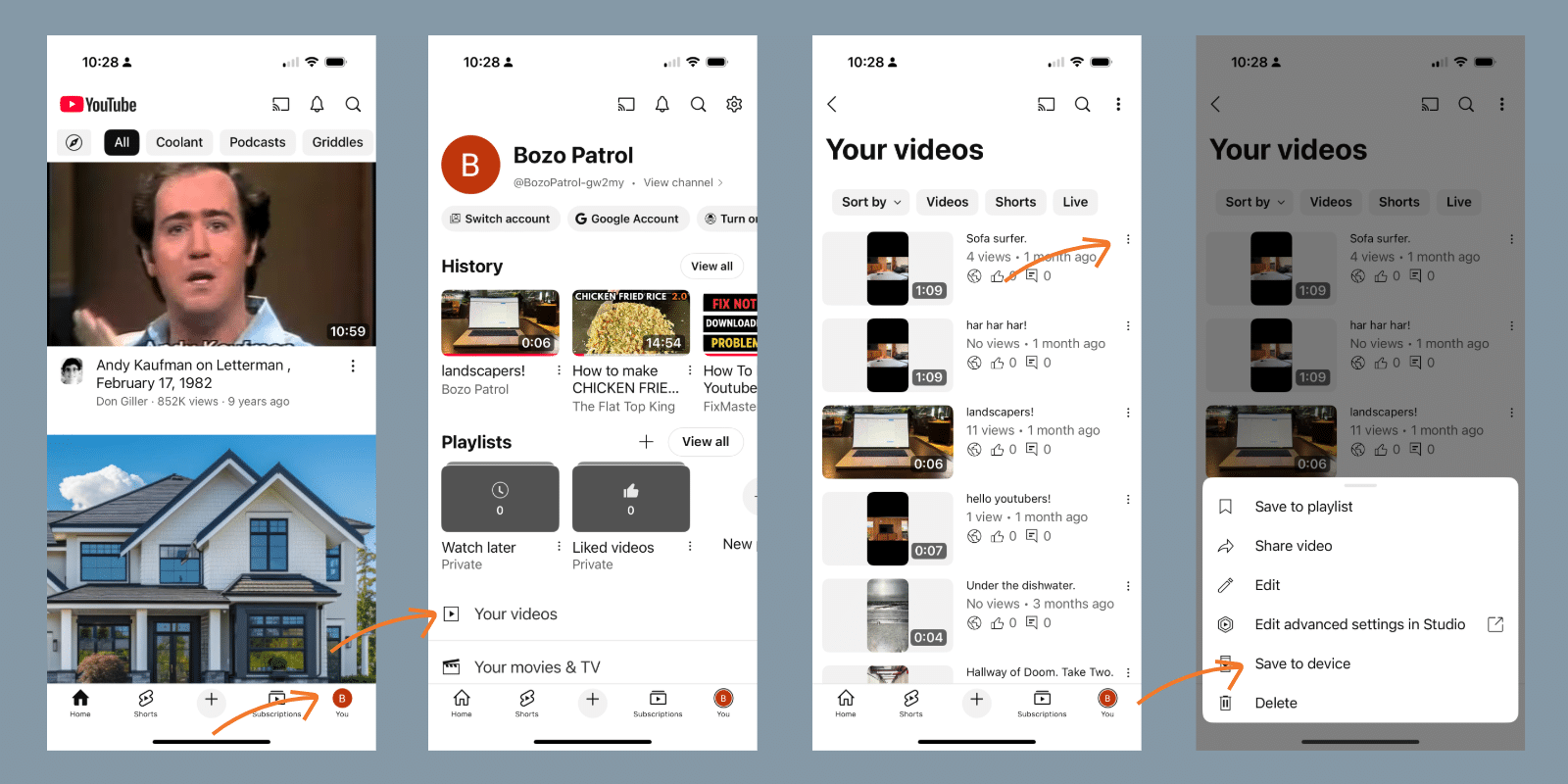 Steps to download a YouTube video - Screenshots