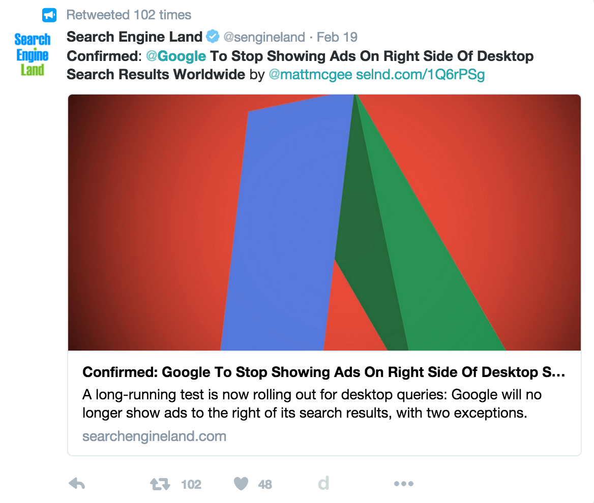 Confirmed: @Google To Stop Showing Ads On Right Side Of Desktop