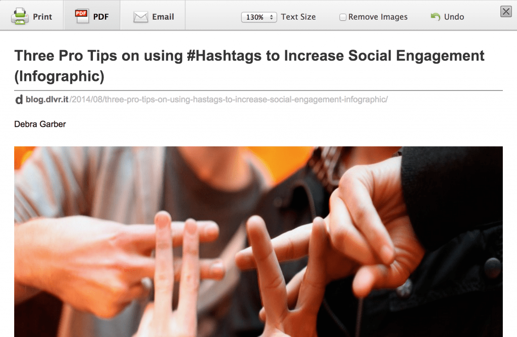 How to Get Traffic to Your Blog: Screen Shot PDF of blog post